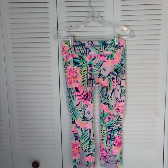 LILLY PULITZER LUXLETIC S ANIKA WEEKENDER CROP LEGGING 30135 LOW RISE TROPICAL - Picture 8 of 13